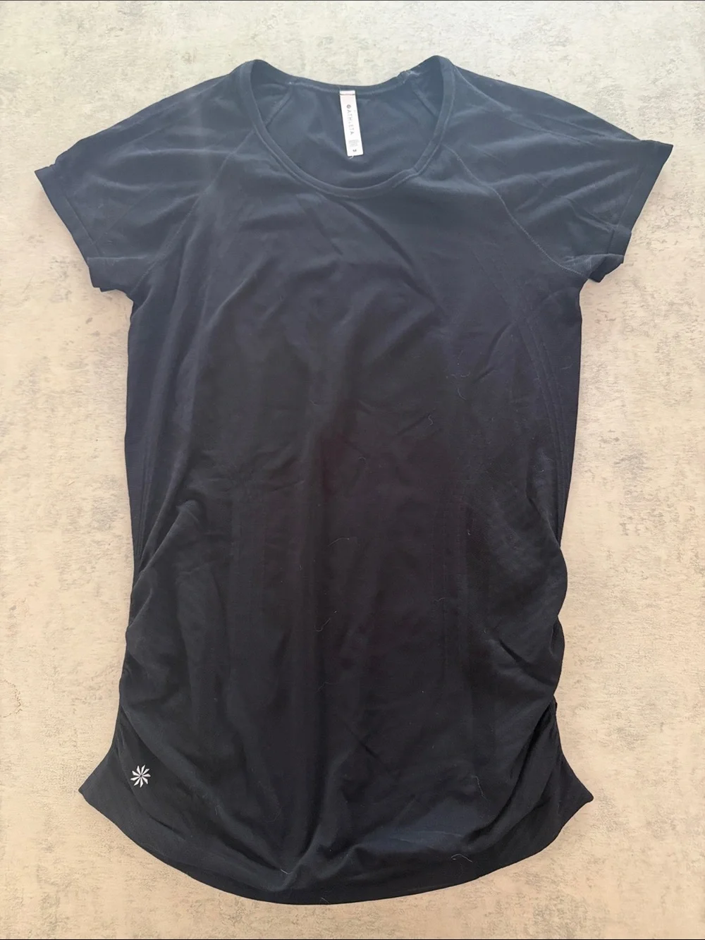 Women’s Black Short-Sleeve Athleta Top - Picture 1 of 3